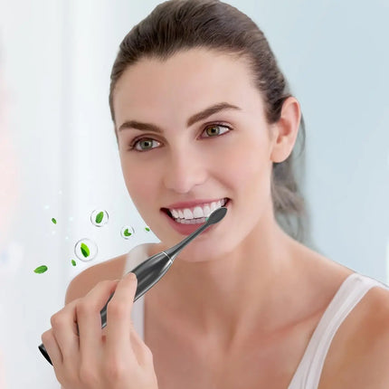 Rtauys S5 Upgraded Sonic Electric Toothbrush for Adults and Kids Ages 12+ with 8 Brush Heads, IPX7 Travel Toothbrush with Case,