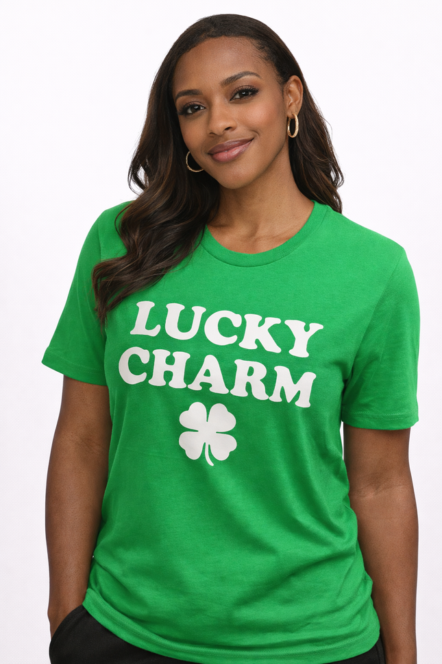 Lucky Charm Green T-Shirt for Women – St. Patrick’s Day Clover Graphic Tee