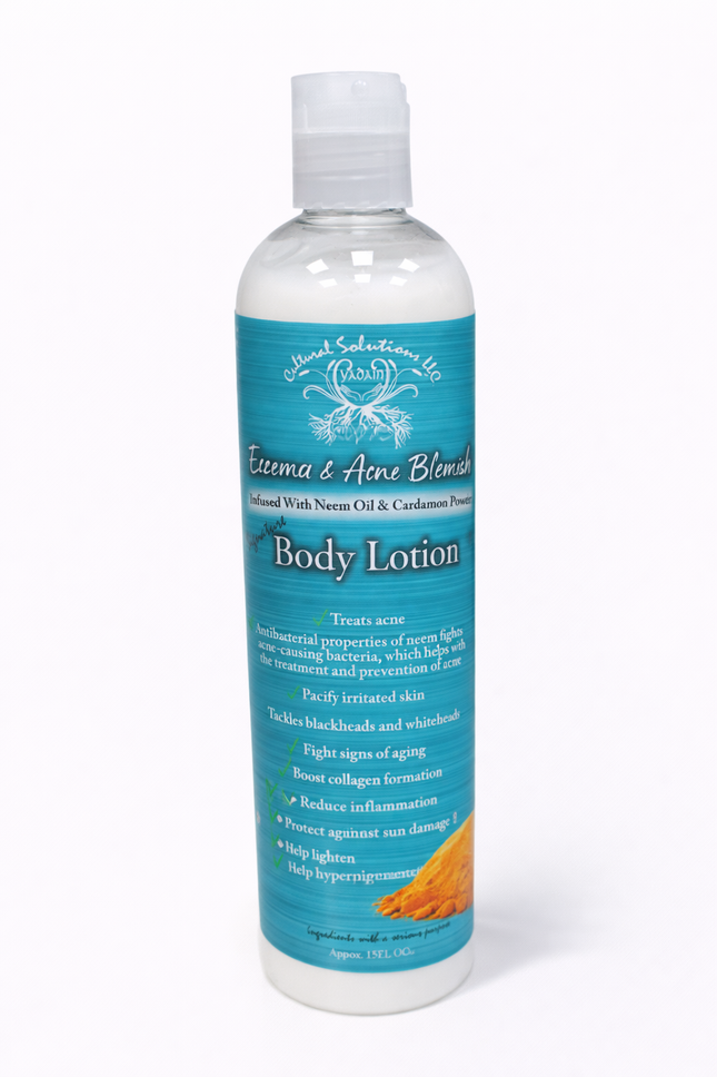 Eczema &amp; Acne Blemish Body Lotion – Infused with Neem Oil &amp; Cardamom