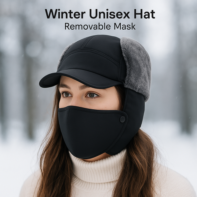 Winter Unisex HAT Removable Mask