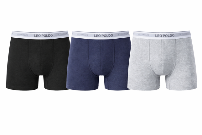 Men’s Cotton Boxer Briefs – 3 Pack | LEO POLDO