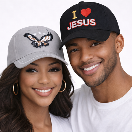 Unisex Eagle Embroidered Baseball Cap – Grey & Black Adjustable Hat