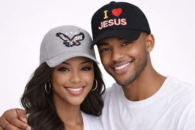 Unisex Eagle Embroidered Baseball Cap – Grey & Black Adjustable Hat