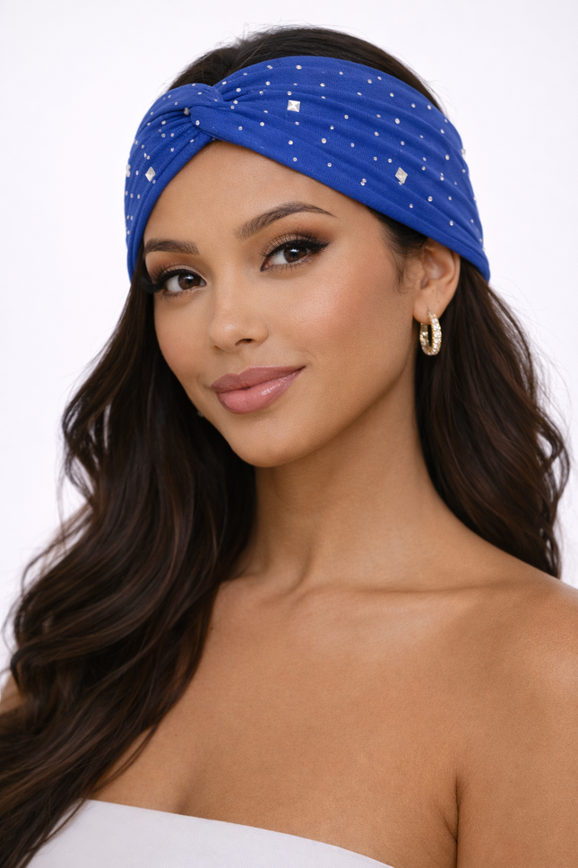 Red Rhinestone Fashion Turban – Elegant Women Headwrap | One Size