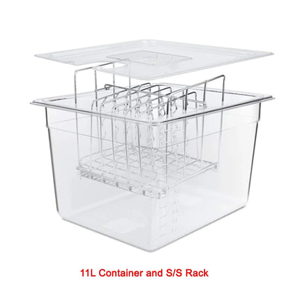 Stainless Steel Sous Vide Rack , 11L Sous Vide Cooker Containers Detachable Dividers Separator for Immersion Circulators