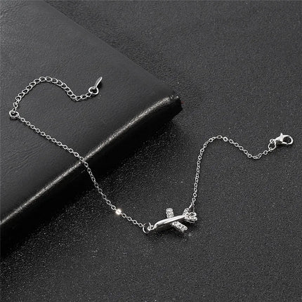 Fashion Bracelet For Women Simple Style None Stone Little Plane Fly Higher Silver Color Gift Fashion Jewelry Chain Bracelet