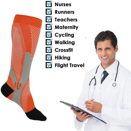 Compression Socks Fit For Sports Black compression socks Anti Fatigue Pain Relief Knee High Stockings Men Women