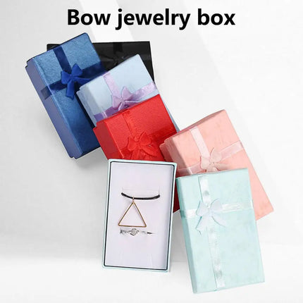 Bow Jewelry Box Necklace Earring Bracelet Organizer Jewelry Gift Box Storing Cardboard Bracelet Holder Jewelry Packaging Boxes