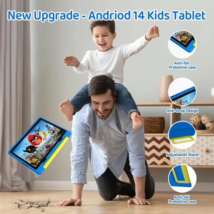 Kid Tablet 10 Inch Android 14 Octa Core 8GB RAM 64GB ROM 128GB Expandable 5000mAh WiFi Bluetooth Children's Gift Kids Software