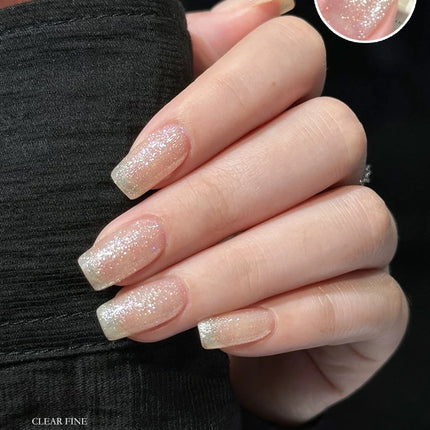 1-30pcs ZH Hot Selling Ice Transparent Glass Beads Cat Eye Nail Polish Gel New White Elf Crystal Cat Eye Nail Art Nail Supplies