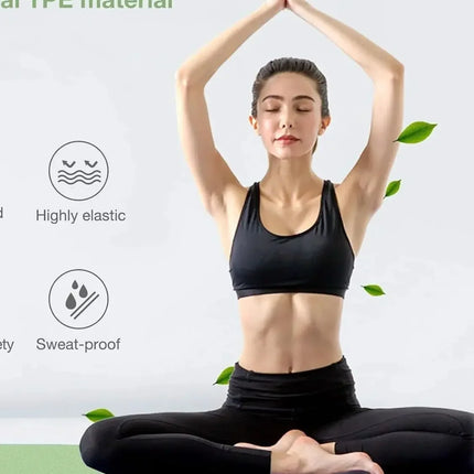 180cmx57cmx0.4cm TPE Folding Yoga Mat Portable Non-Slip Shock-Absorbent Noise-Free Convenient for Home Travel Fitness Exercise