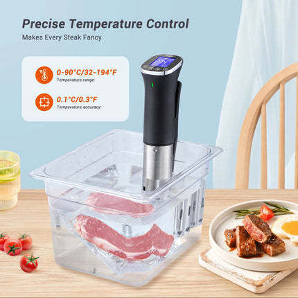 INKBIRD Vacuum Sous Vide Cooker WiFi Sous Vide Machine IPX7 Waterproof Sous Vide Cooker Free APP, Recipes, Alarms, Timer,Booking