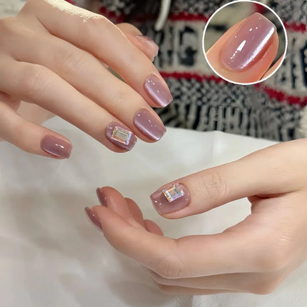 1-30pcs ZH Hot Selling Ice Transparent Glass Beads Cat Eye Nail Polish Gel New White Elf Crystal Cat Eye Nail Art Nail Supplies
