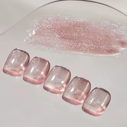 1-30pcs ZH Hot Selling Ice Transparent Glass Beads Cat Eye Nail Polish Gel New White Elf Crystal Cat Eye Nail Art Nail Supplies
