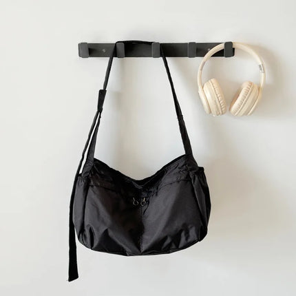 Outdoor Portable Crossbody Bags for Men and Women Commuter Waterproof Youth Shoulder Bag Solid Color Lightweight Female Tote