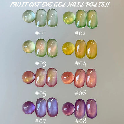 1-30pcs ZH Hot Selling Ice Transparent Glass Beads Cat Eye Nail Polish Gel New White Elf Crystal Cat Eye Nail Art Nail Supplies