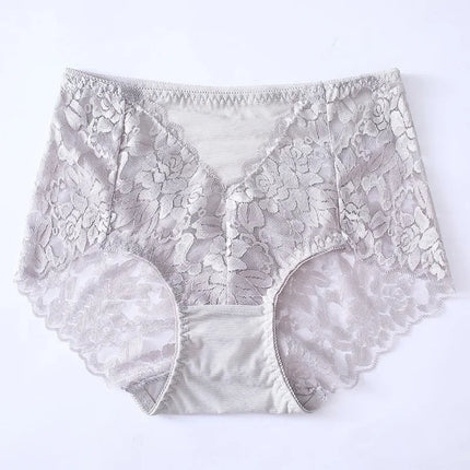 Mid-high-waist Sexy Lace Panties for Women Buttocks Abdomen No Trace Women's Triangle Panties Cotton Crotch Large Size