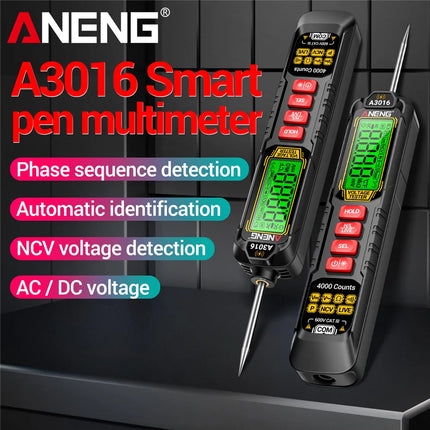 Digital Pen Multimeter Tester ANENG A3016 Car AC/DC Ammeter voltmeter NCV Voltage Induction Diagnostic Probe Detector Test Tools
