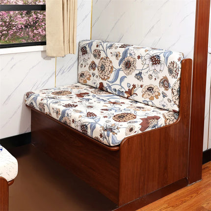 2pcs/set Elastic RV Dinette Cushions Covers Floral Print Spandex Armless Sofa Cover Camper Car Bench Cover Furniture Protector