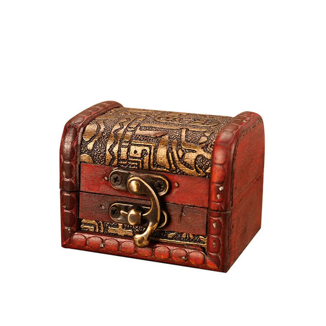 Jewelry Box Vintage Wood Handmade Box With Mini Metal Lock For Storing Jewelry Treasure Pearl Luxurious Home Accessories Tools