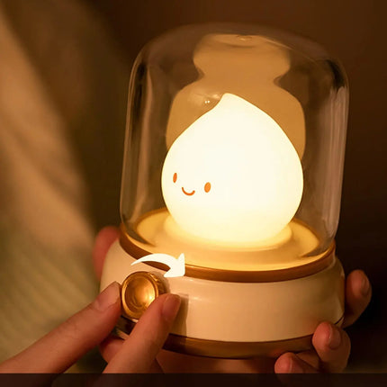 LED Flameless Candle Night Light Room Decoration Lights USB Table Lamp Dimmable Bedside Lamps Camping Light Halloween Xmas Gifts