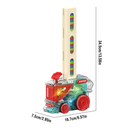 Automatic Domino Train with 60 Dominos Montessori Early Educational STEM Toys Train DIY Building Blocks Christmas Birthday Gift