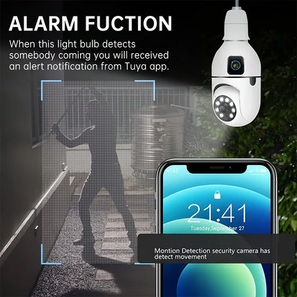 Dual Lens Camera Rotatable 6K 6MP WiFi Surveillance Auto Track 2-way Audio Full Color Vision Monitor Indoor Smart Webcam