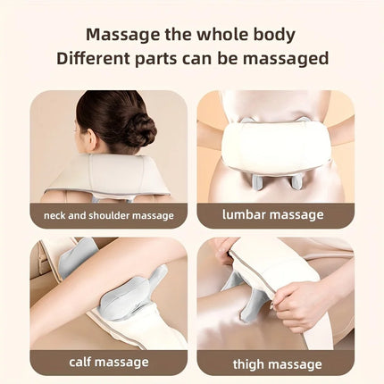 Shoulder and neck massager, capable of deep hot compress, finger pressure wireless massage shawl, electric kneading massager