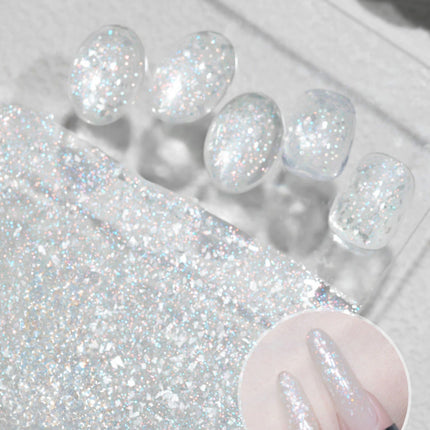 1-30pcs ZH Hot Selling Ice Transparent Glass Beads Cat Eye Nail Polish Gel New White Elf Crystal Cat Eye Nail Art Nail Supplies