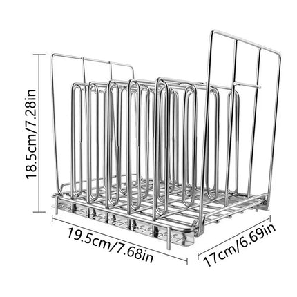 Vertical Mount Vide Rack Divider 5 Detachable Dividers Stainless Steel Sous Vide Rack No-Float Top Bar Collapsible