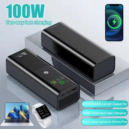 20000mAh External Battery PD100W Power Bank High Capacity Fast Charging Portable Charger Powerbank for Laptop IPhone Xiaomi