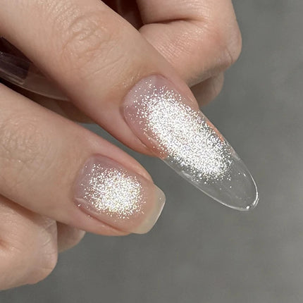 1-30pcs ZH Hot Selling Ice Transparent Glass Beads Cat Eye Nail Polish Gel New White Elf Crystal Cat Eye Nail Art Nail Supplies