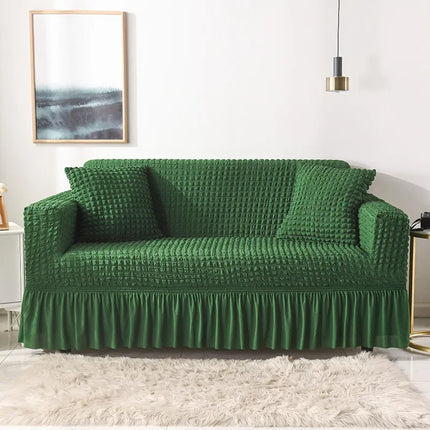 Sofa Cover for Living Room Thick Ruffled Seersucker Elastic L Shaped Corner Sofa Cover 1/2/3/4 Seater Cover for Sofa