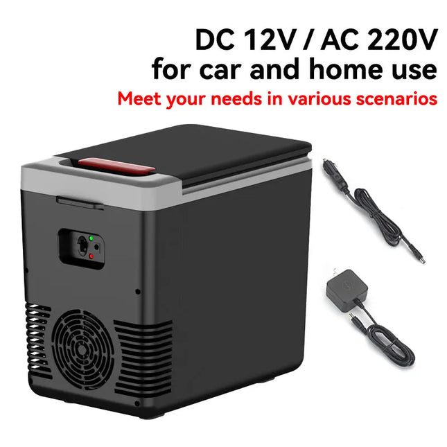 220V Home Refrigerator 12V Car Refrigerator Freezer Heater 10L Mini Auto Freezer Cooler & Warmer Electric Fridge Portable Icebox