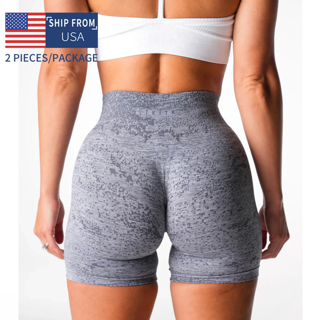 Newly listed price TKITK 2Pcs Seamless Shorts Women Soft Workout Tights Fitness Spandex Yoga short Gym Wear
