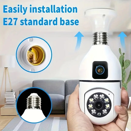 Dual Lens Camera Rotatable 6K 6MP WiFi Surveillance Auto Track 2-way Audio Full Color Vision Monitor Indoor Smart Webcam