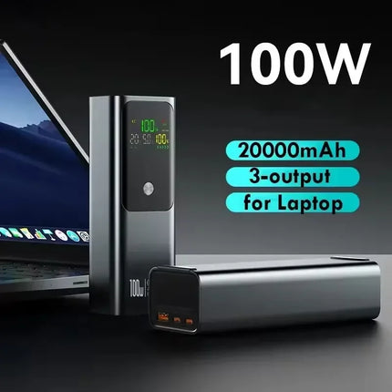 20000mAh External Battery PD100W Power Bank High Capacity Fast Charging Portable Charger Powerbank for Laptop IPhone Xiaomi