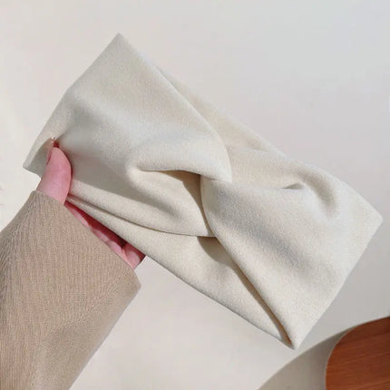 Fashion  Autumn Winter Wide Edge Cross Stretch Fabric Women Girl Headband Headpiece Turban Bandage Hair Accessories Headwear