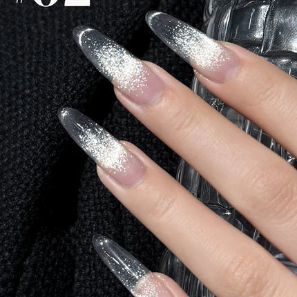 1-30pcs ZH Hot Selling Ice Transparent Glass Beads Cat Eye Nail Polish Gel New White Elf Crystal Cat Eye Nail Art Nail Supplies