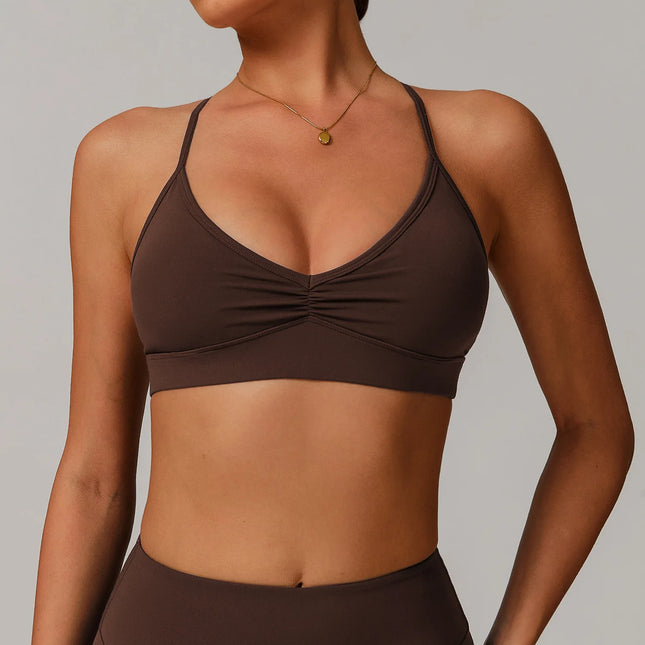 Sports Bra Women Underwear Sexy Back Shockproof Workout High Support Impact Fitness Bra Quick Drying Sports Running Yoga Bra Top