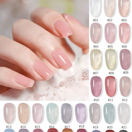 1-30pcs ZH Hot Selling Ice Transparent Glass Beads Cat Eye Nail Polish Gel New White Elf Crystal Cat Eye Nail Art Nail Supplies