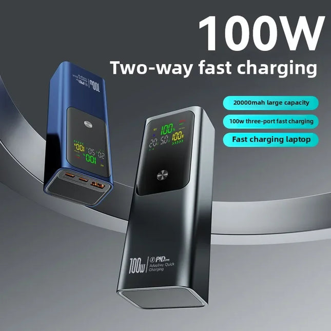 20000mAh External Battery PD100W Power Bank High Capacity Fast Charging Portable Charger Powerbank for Laptop IPhone Xiaomi
