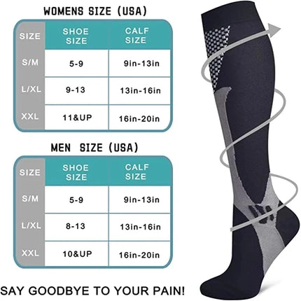 Compression Socks Varicose Veins Men's And Women's Sports Socks Football 20-30 Mmhg Elastic Anti Fatigue Pain Relief Wholesale