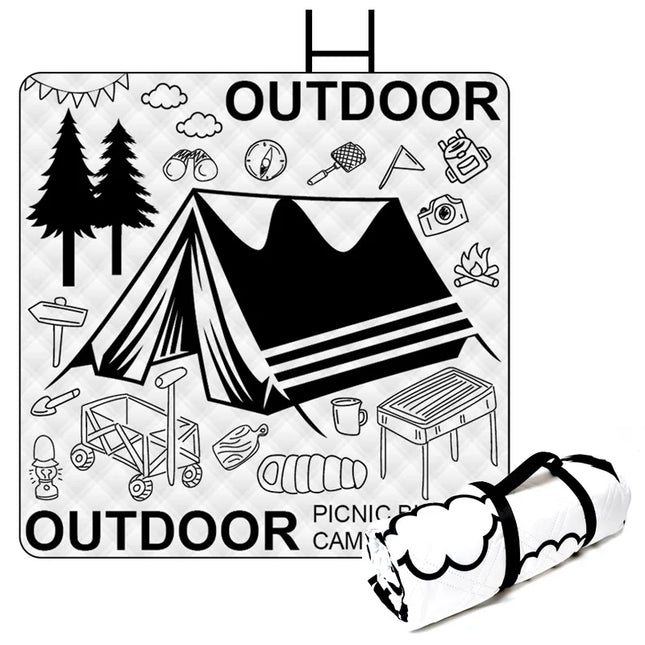 Outdoor Camping Portables Picnic Mat Lawn Mat Thickened Moisture-Proof Camping Mat Aluminum Film Base Machine Washable