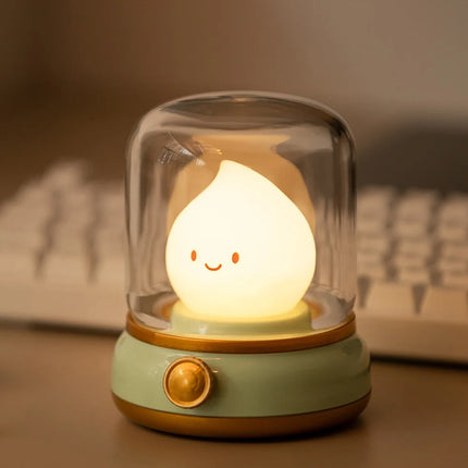 LED Flameless Candle Night Light Room Decoration Lights USB Table Lamp Dimmable Bedside Lamps Camping Light Halloween Xmas Gifts