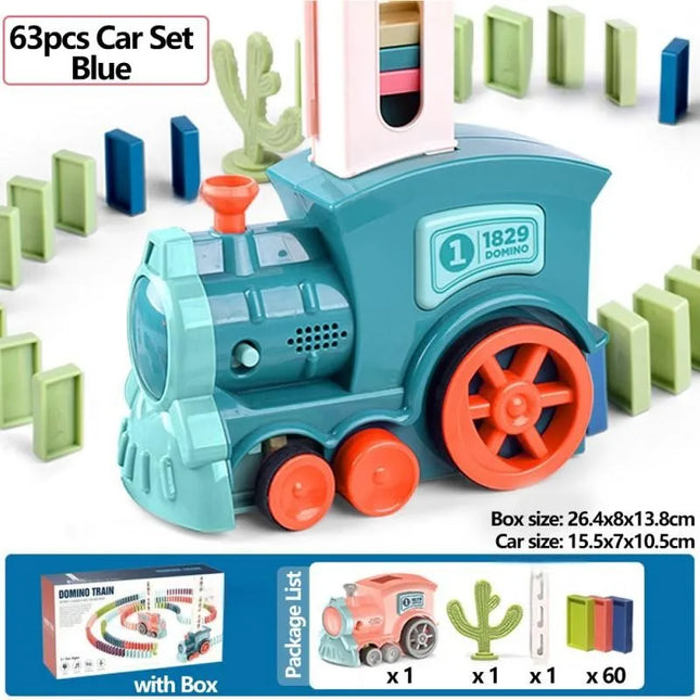 Domino Train for Kids Automatic Electric Laying Car Colorful Dominoes Set Educational Toys Blocks Gift for Boys Girls