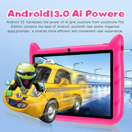 7 Inch  Android 13 Kid Tablet 4GB RAM 64GB ROM 1TB Expand WiFi 4000MAH Battery Dual Camera Children's Gift Kids Software Tablets