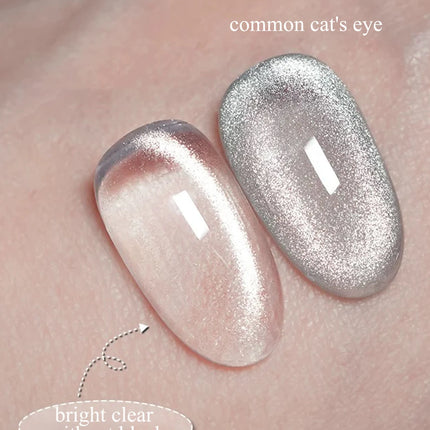 1-30pcs ZH Hot Selling Ice Transparent Glass Beads Cat Eye Nail Polish Gel New White Elf Crystal Cat Eye Nail Art Nail Supplies