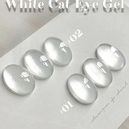1-30pcs ZH Hot Selling Ice Transparent Glass Beads Cat Eye Nail Polish Gel New White Elf Crystal Cat Eye Nail Art Nail Supplies