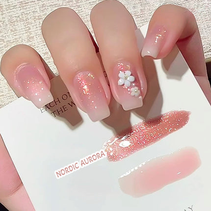 1-30pcs ZH Hot Selling Ice Transparent Glass Beads Cat Eye Nail Polish Gel New White Elf Crystal Cat Eye Nail Art Nail Supplies